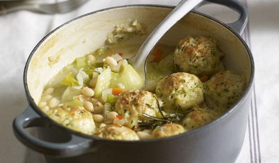 Slow-cooked Vegetable Casserole with Dumplings