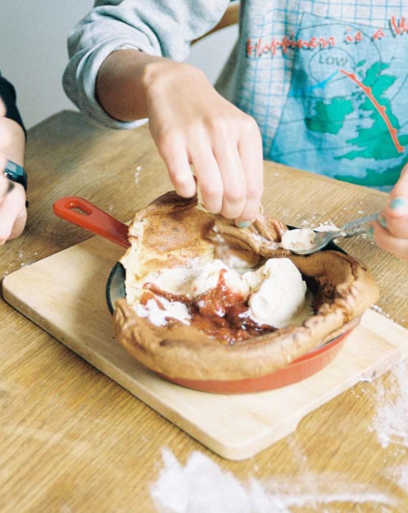 Harry Styles’s Dutch Baby with Cinnamon Rhubarb