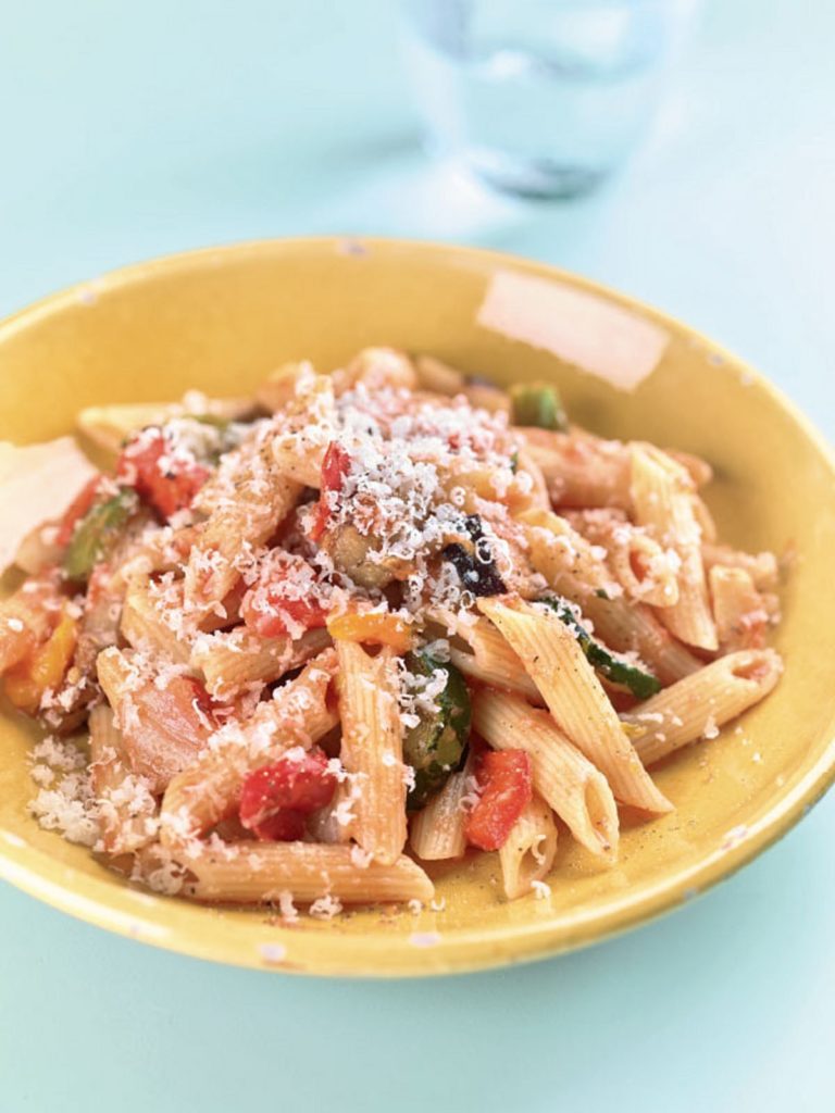 Penne with Roasted Veg and Tomato