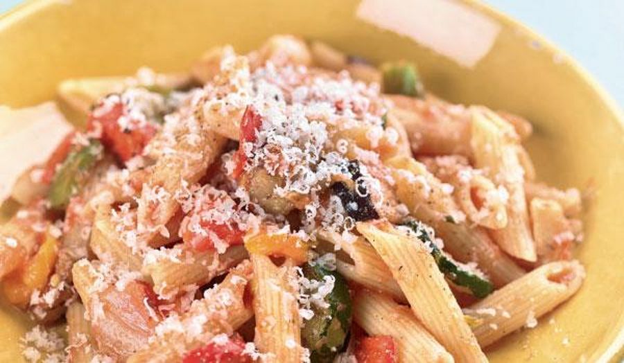 Penne Pasta with Roasted Veg and Tomato | Eat Well for Less