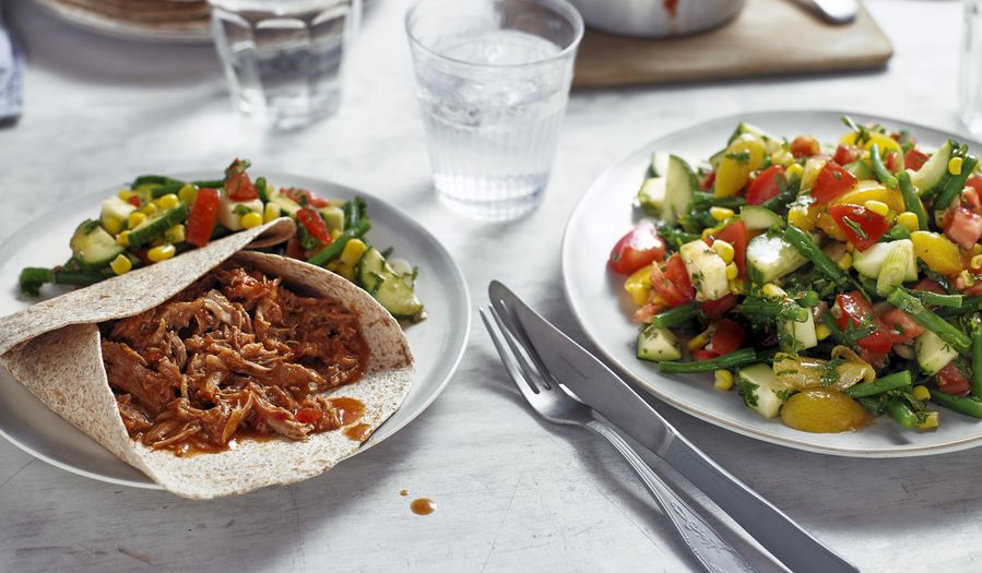 Eat Well For Less Slow Cooked Pulled Pork with Salad Recipe