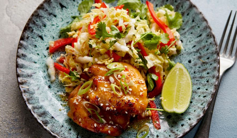 Asian-style Sticky Chicken with Chinese Cabbage Recipe | Eat Well For Less