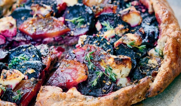 Palestinian Beetroot and Feta Galette with Za'atar and Honey