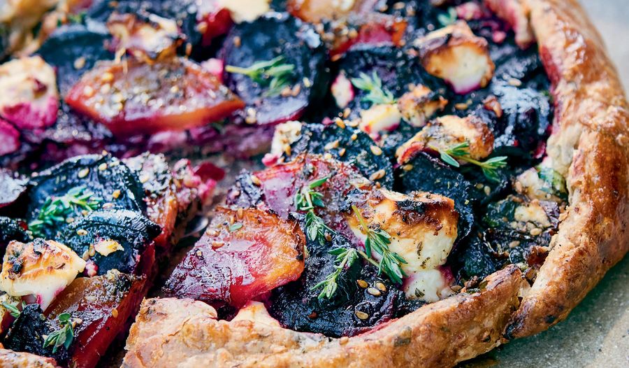 Palestinian Beetroot and Feta Galette with Za'atar and Honey