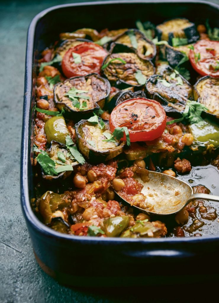 Aubergine, Chickpea and Tomato Bake (Musaqa’a)
