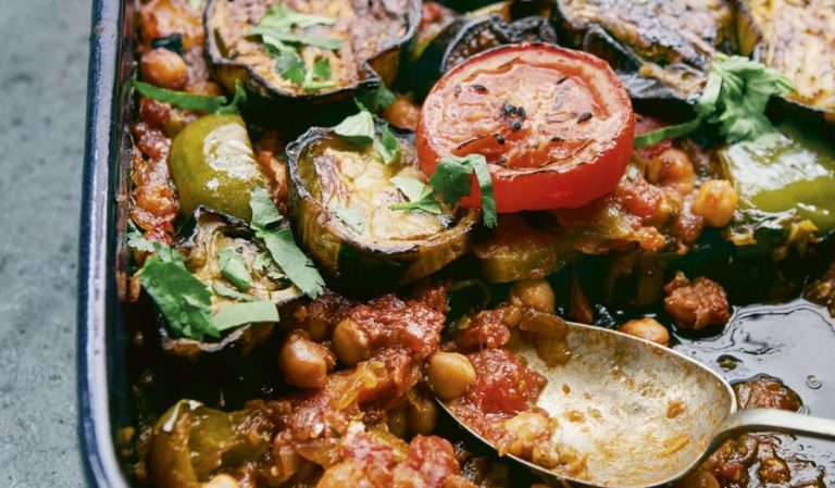 Sami Tamimi Aubergine Bake |Easy Vegan Traybake