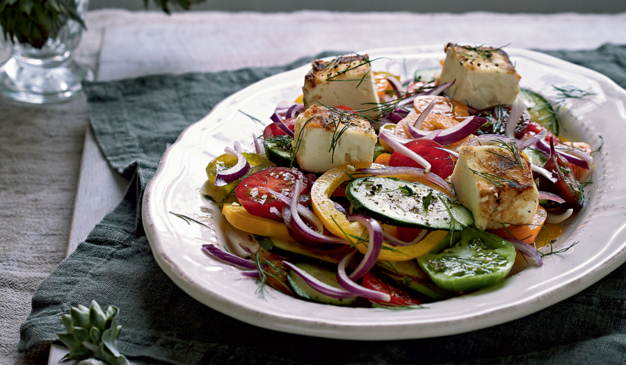 Big Fat Greek Salad with Jassy's Fried Feta from Five