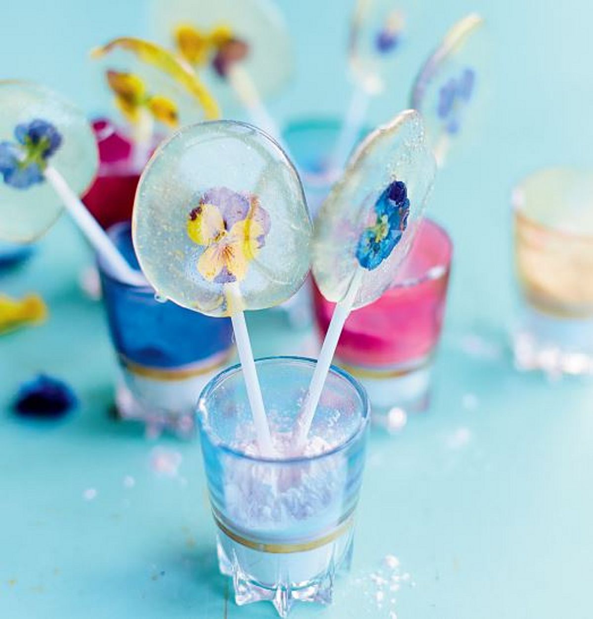 Edible Flower Lollipops with Sexy Sherbet