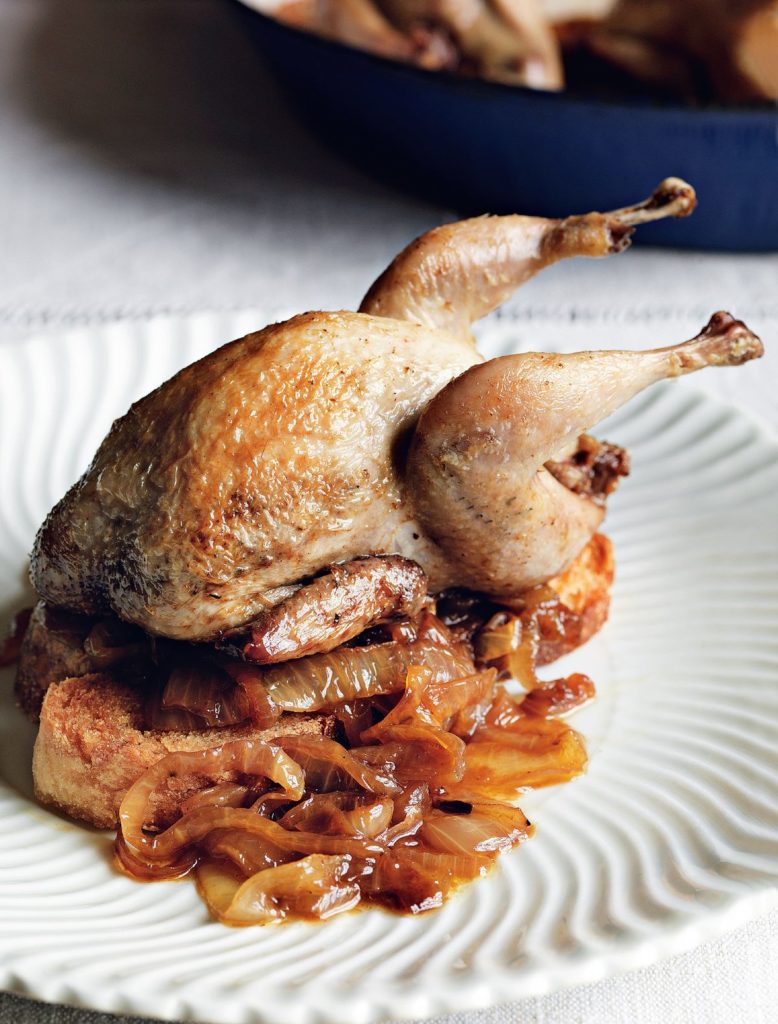 Quail with Caramelized Onions and Brandy (codorniz al brandy)