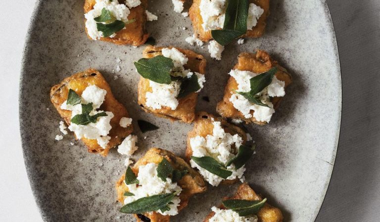 Deep Fried Aubergine with Ricotta and Sage | Starter recipe