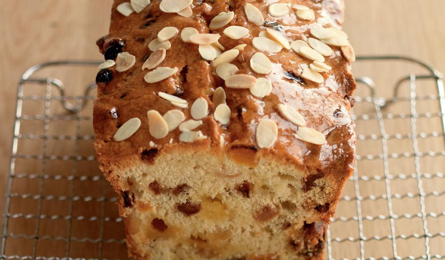 Golden Apricot and Marzipan Loaf Cake