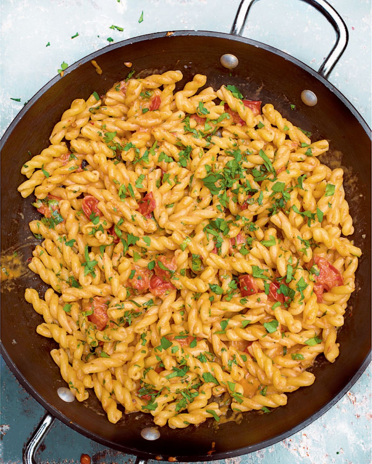 Gemelli with Anchovies, Tomato and Mascarpone