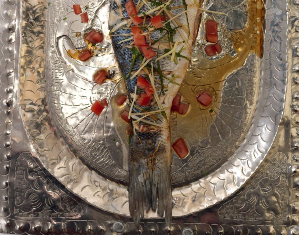 Celebration Sea Bass with Ginger and Spring Onion