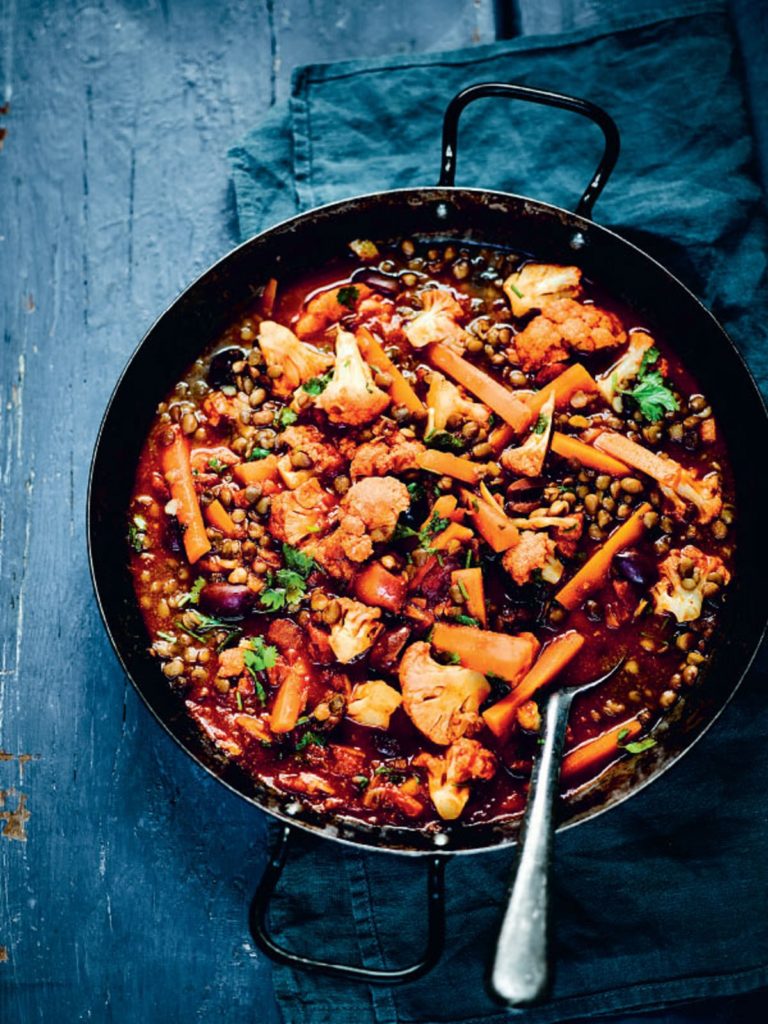 Cauliflower, Olive and Lentil Tagine