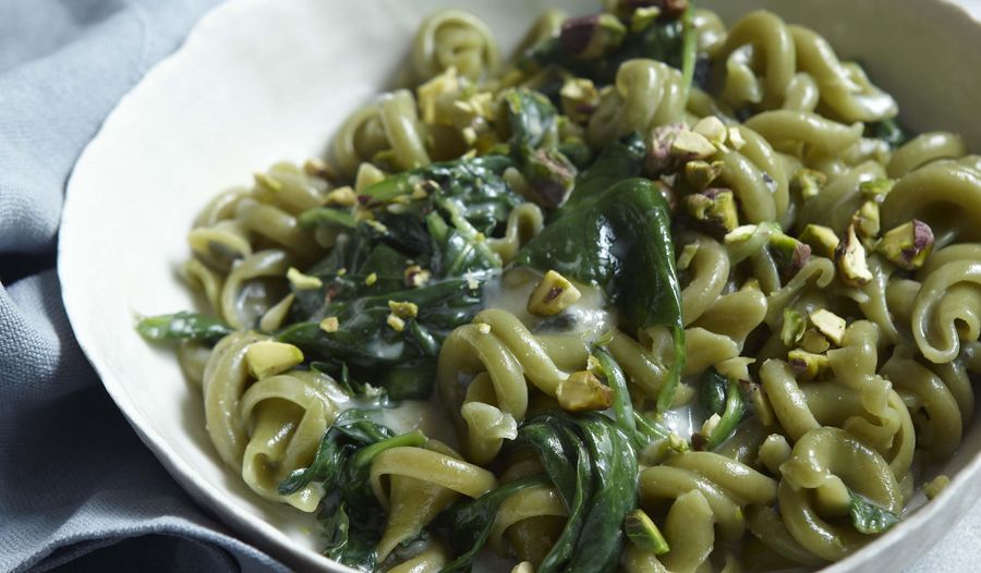 Green Pasta with Blue Cheese