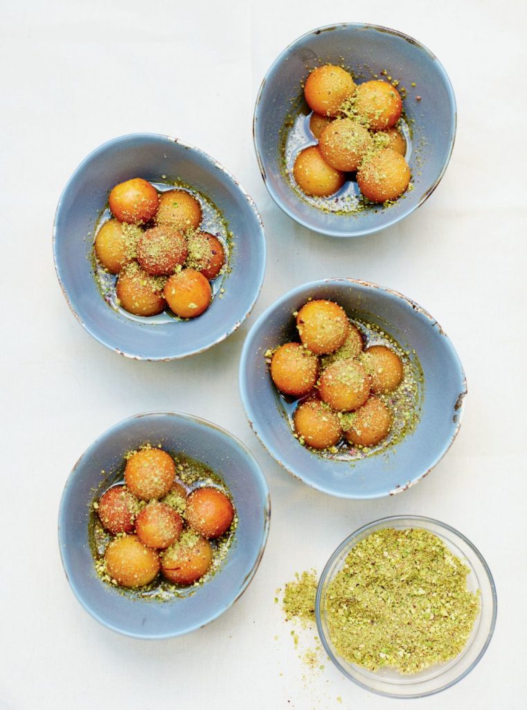 Gulab Jamuns in Saffron Syrup