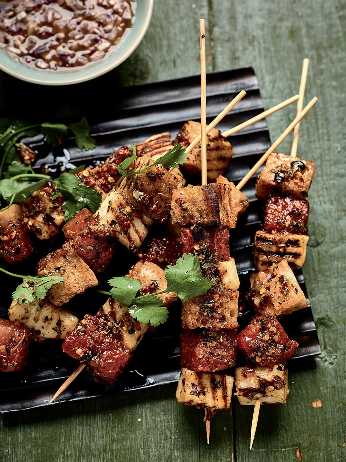 Halloumi and Watermelon Skewers with Tamarind Dip