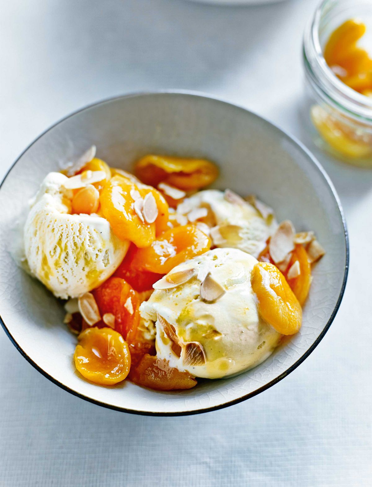 Macerated Apricots with Amaretto and Toasted Almonds