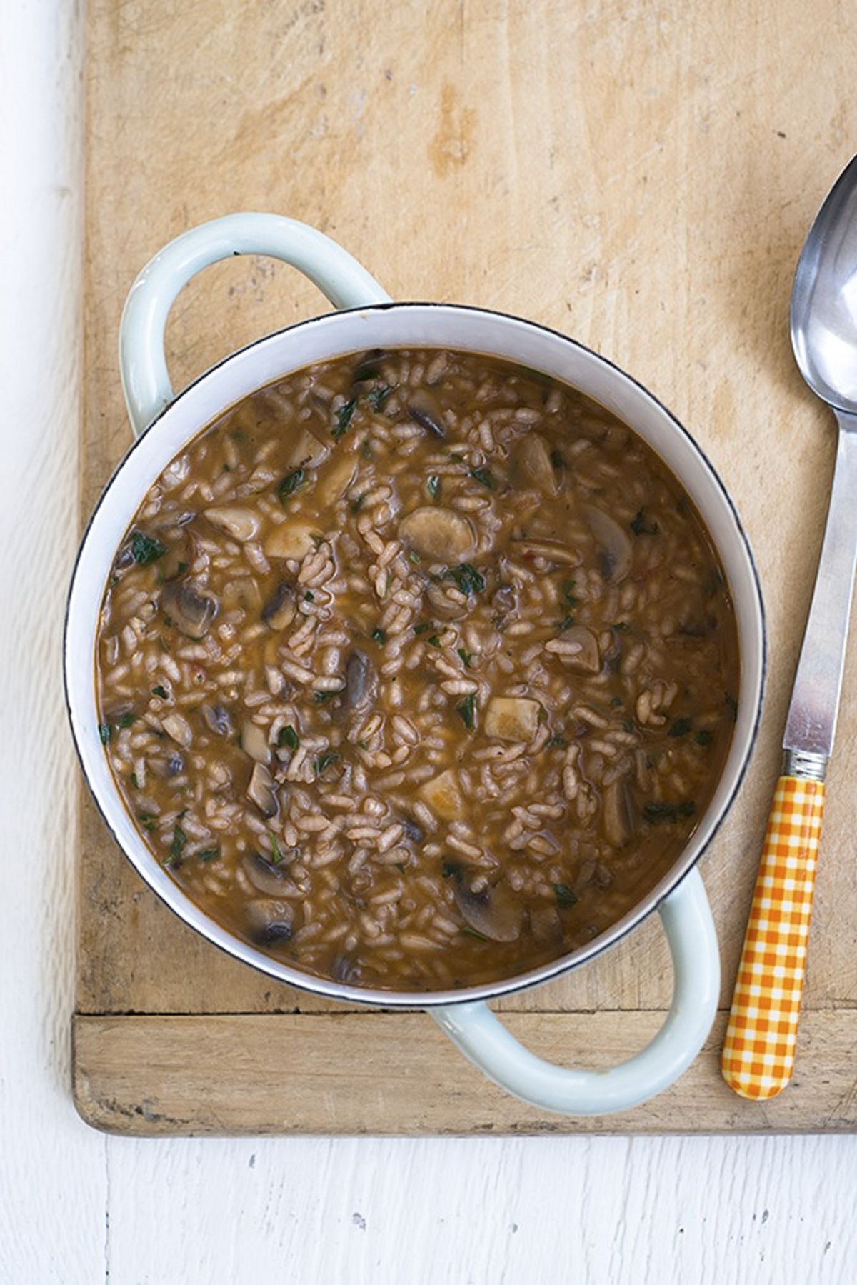 Earthy Red Wine and Mushroom Risotto