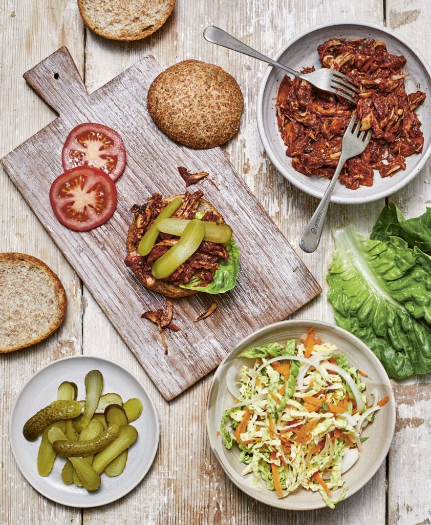Pulled Jackfruit Burger with Coleslaw