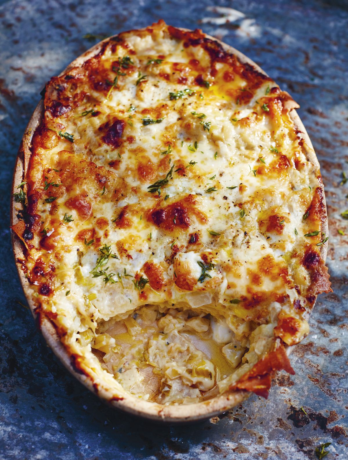 Jamie Oliver’s Lasagne: Slow-cooked fennel, sweet leeks and cheeses