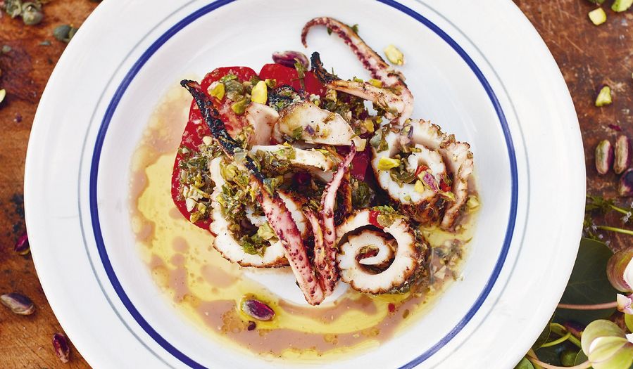 Jamie Oliver's Grilled Squid Salad Recipe | Jamie Cooks Italy C4