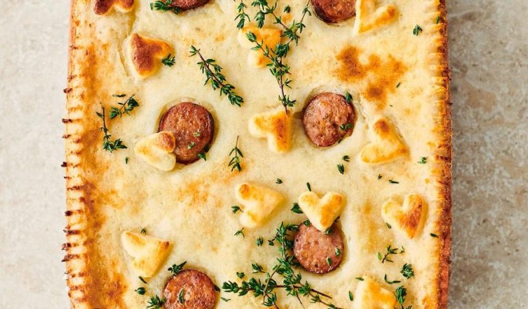 Jamie Oliver Sausage and Mash Pie | Keep Cooking Family Favourites Channel 4