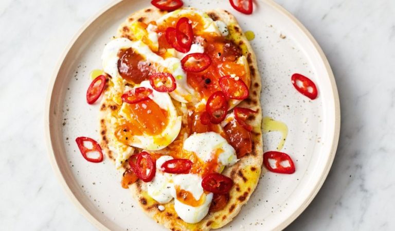 Jamie Oliver Egg and Mango Chutney Flatbreads Recipe | Easy Brunch