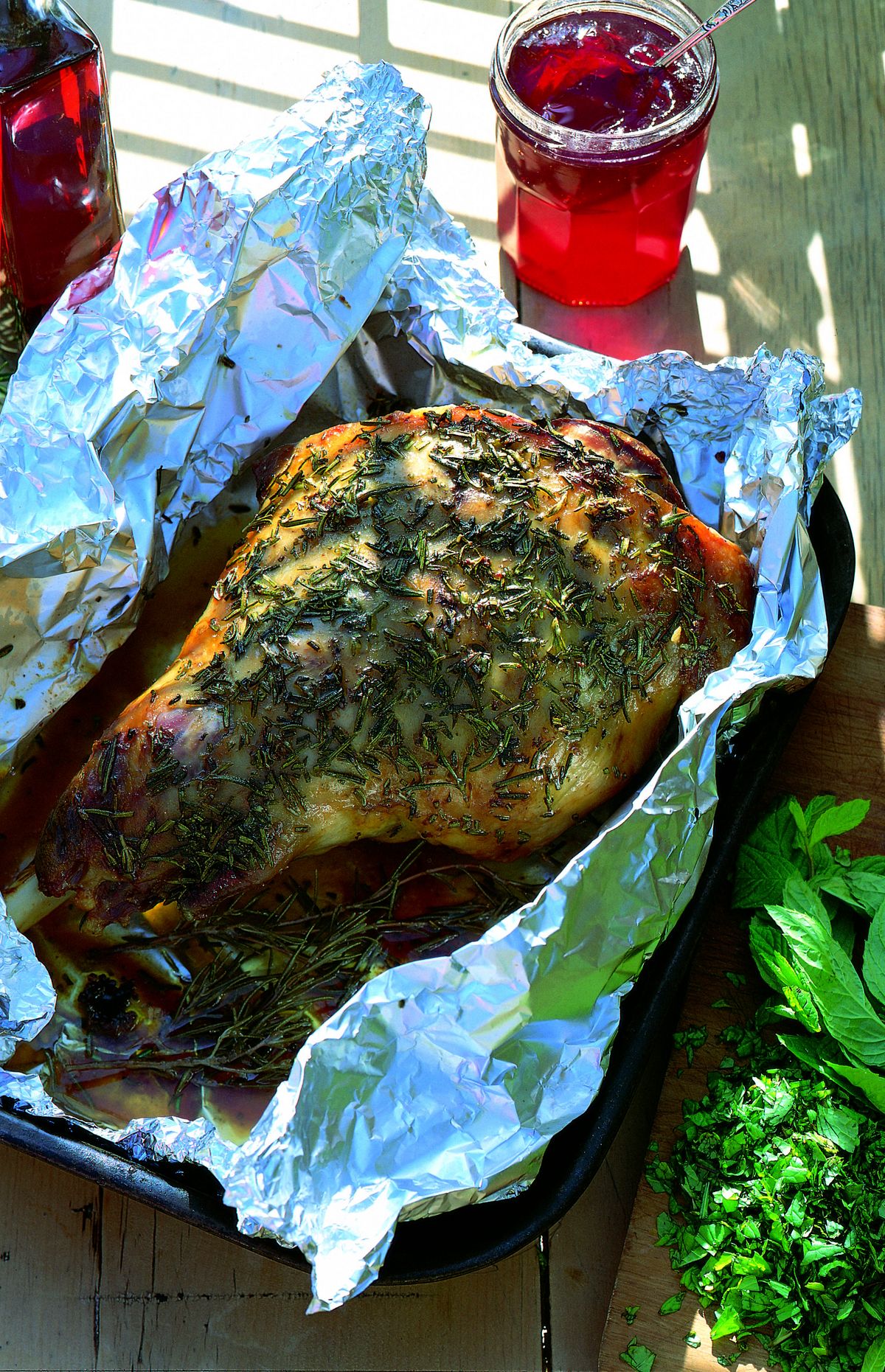 Baked Lamb with Rosemary with Redcurrant and Mint Sauce