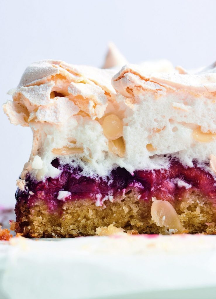 Louise Cake with Plum and Coconut