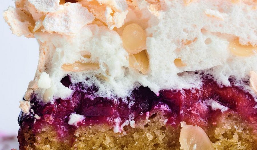Louise Cake with Plum and Coconut
