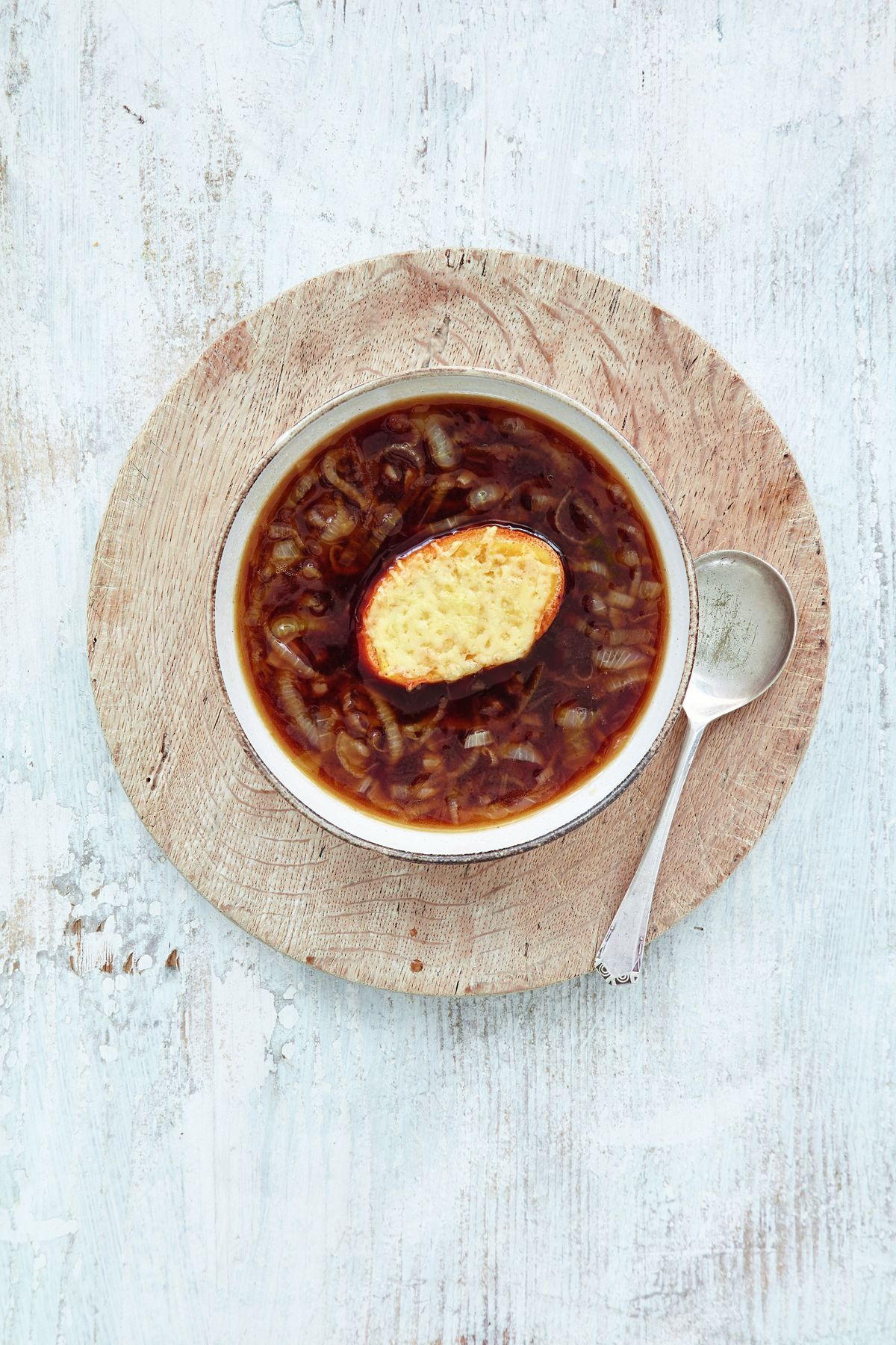 Mary Berry’s French Onion Soup with Mustard Cheese Croûtes
