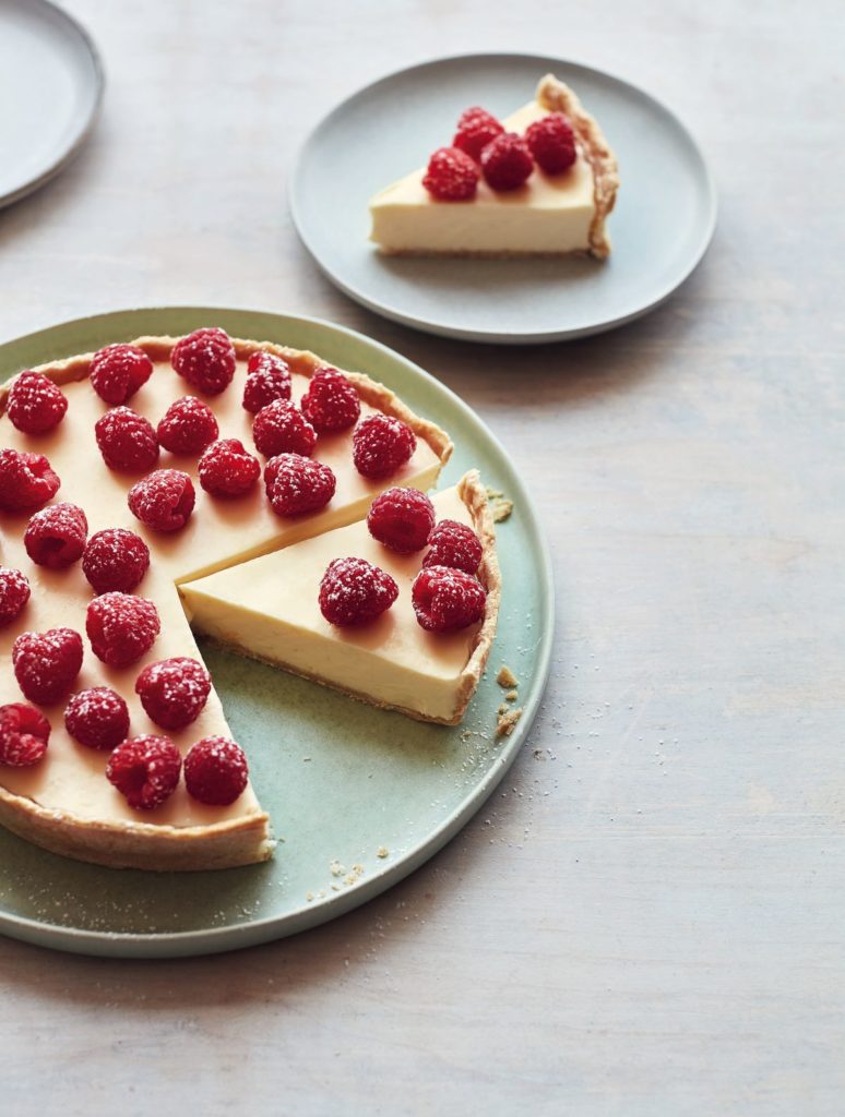 Mary Berry’s Lemon Posset Tart with Fresh Raspberries