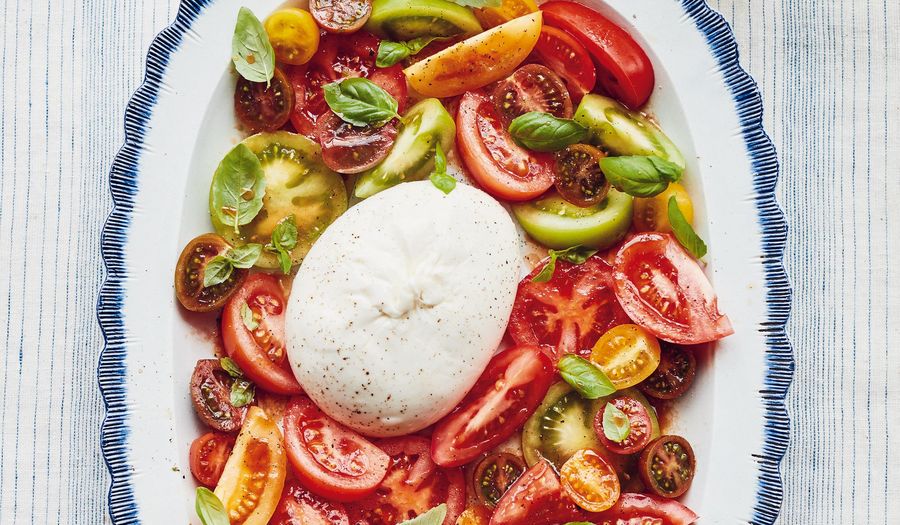 Mary Berry Burrata with Heritage Tomato Salad & Bloody Mary Dressing