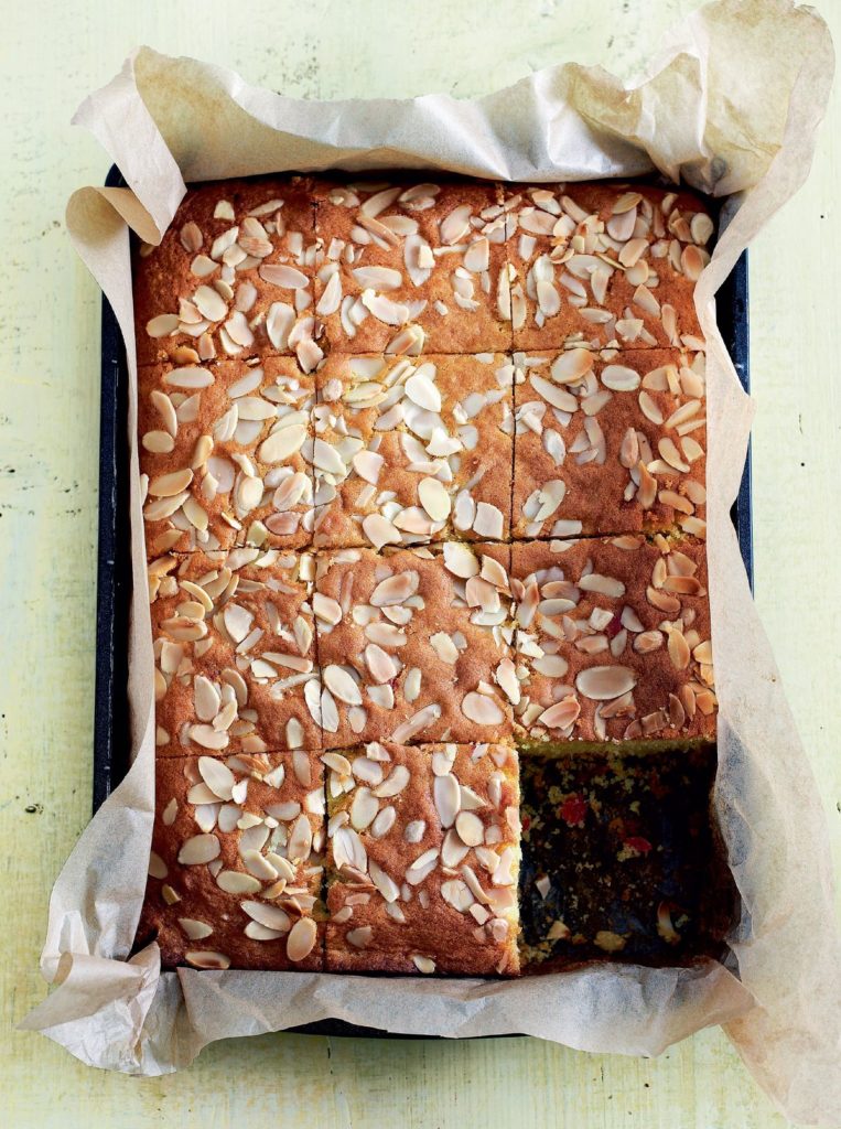 Cherry and Almond Traybake