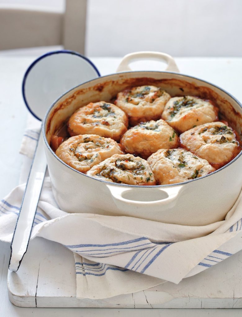 Scrumpy Beef Casserole with Parsley & Horseradish Dumplings