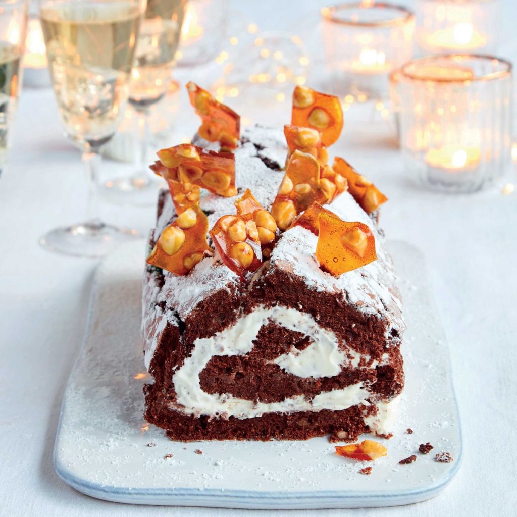 Mary Berryās Chocolate and Hazelnut Boozy Roulade