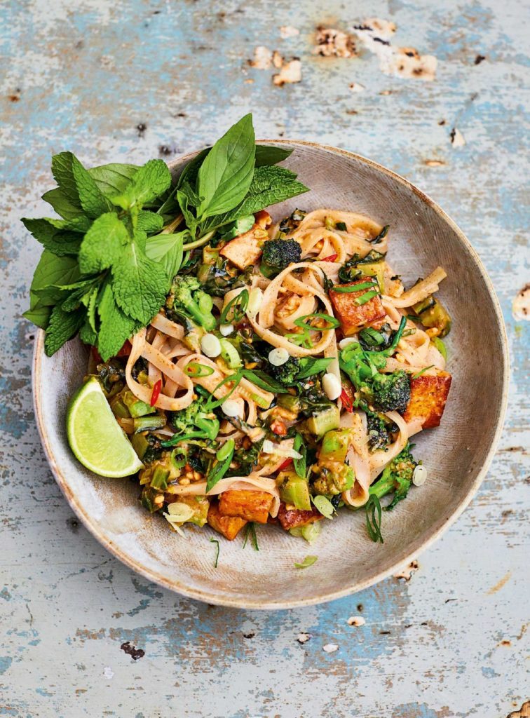 Meera Sodha’s Peanut Butter and Purple Sprouting Broccoli Pad Thai