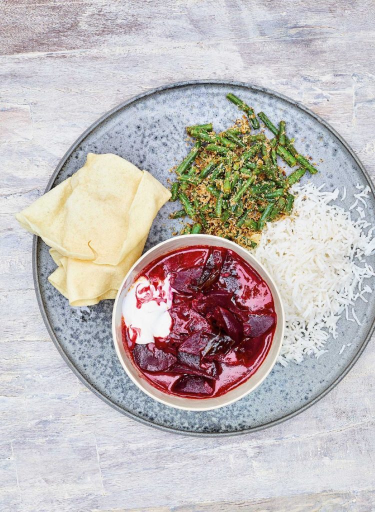 Meera Sodha’s Sri Lankan Beetroot Curry with Green Bean Mallum