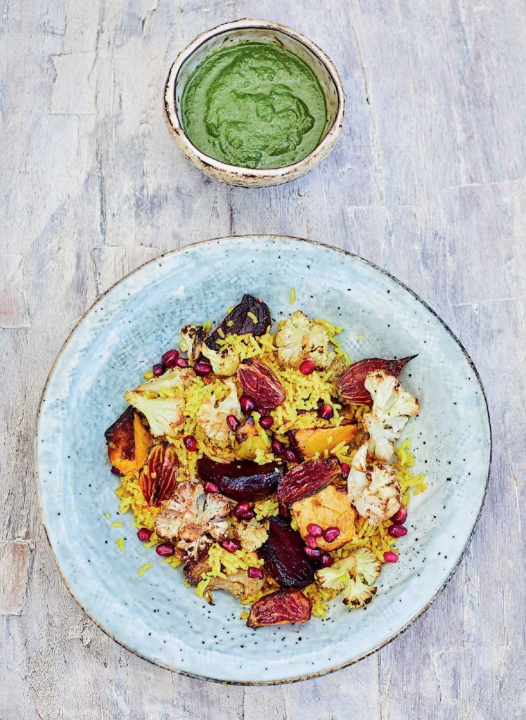 Meera Sodha’s Winter Pilau with Beetroot, Cauliflower and Coriander Chutney