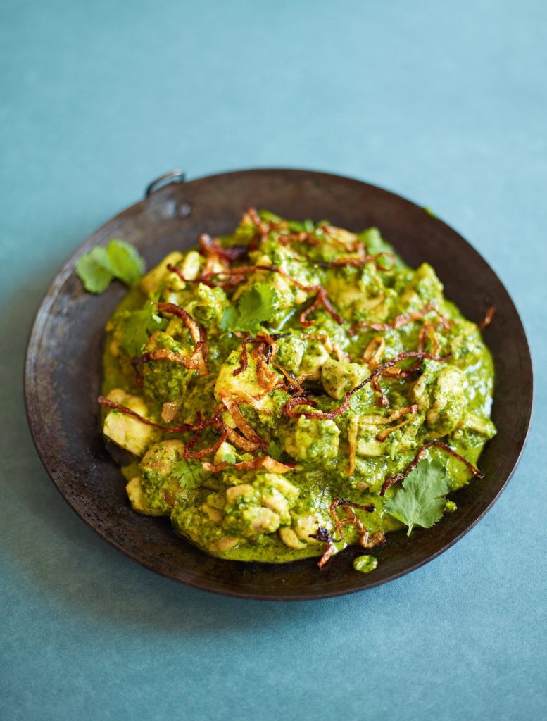 Coriander Chutney Chicken (Lilli Chatni Anna Murghi Kari)