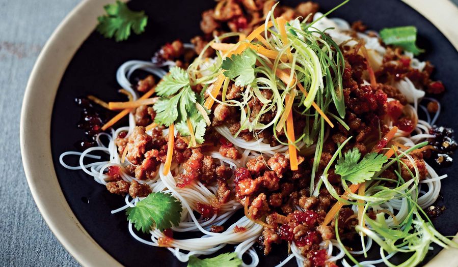 Sweet Chilli Pork with Rice Noodles