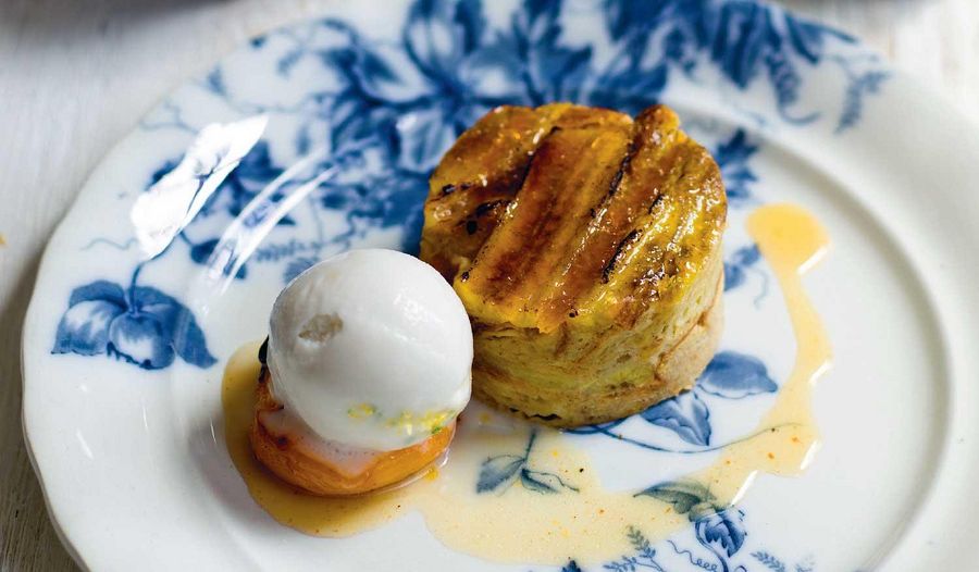 Sri Lankan Bread and Butter Pudding with Spiced Apricots Recipe