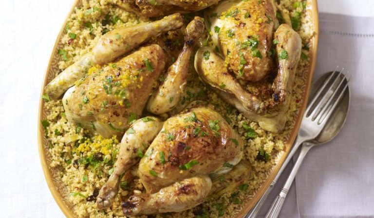 Moroccan Ferakh Maamer-inspired Roast Poussin