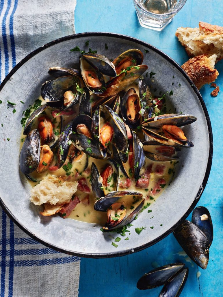 Rick Stein’s Mussels with Poulette Sauce