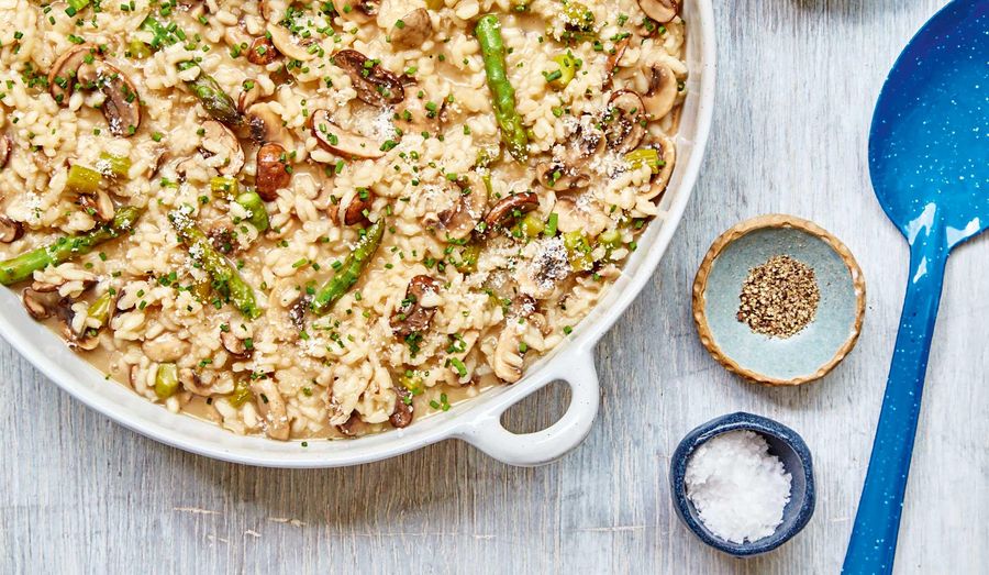 Mary Berry Mushroom and Asparagus Risotto Recipe | BBC 2 Quick Cooking