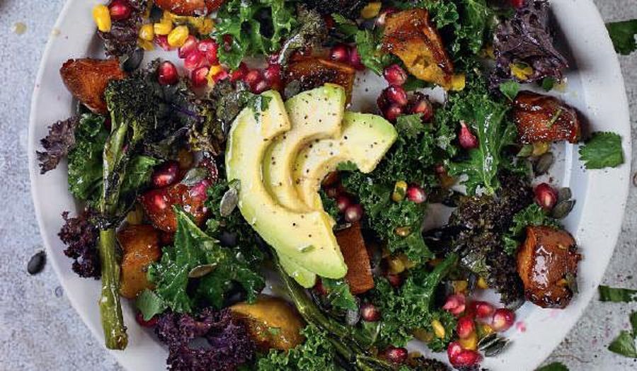 Superfood Salad with Miso and Tahini Dressing