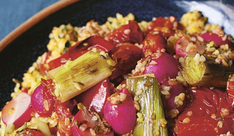 Bulgur wheat with roasted vegetables