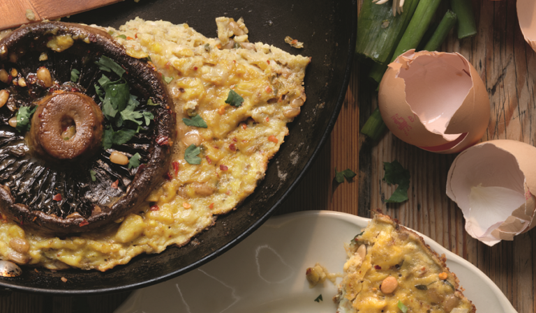 Spiced Mushroom and Pine Nut Omelette