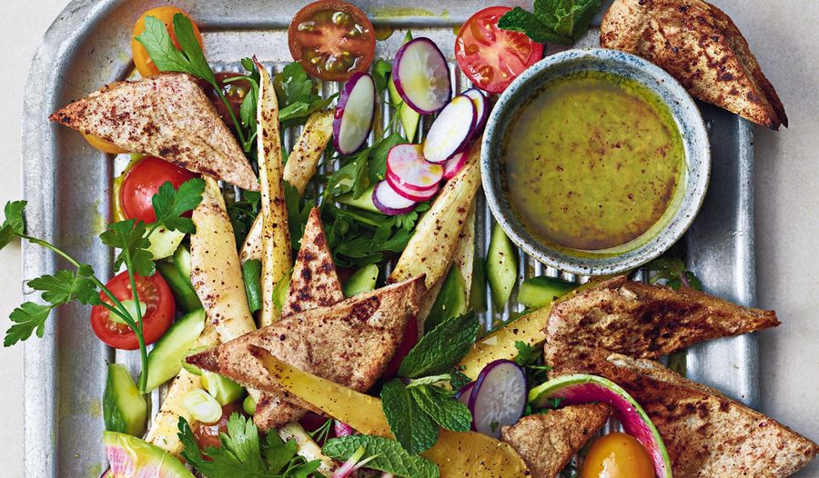 Roasted Parsnip and Pitta Fattoush | Vegan Lunch Recipe